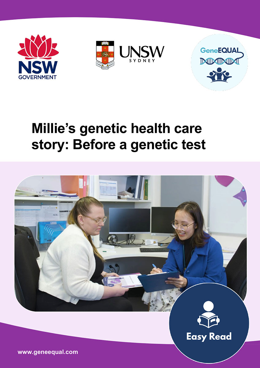 Cover of a booklet on Millie's journey