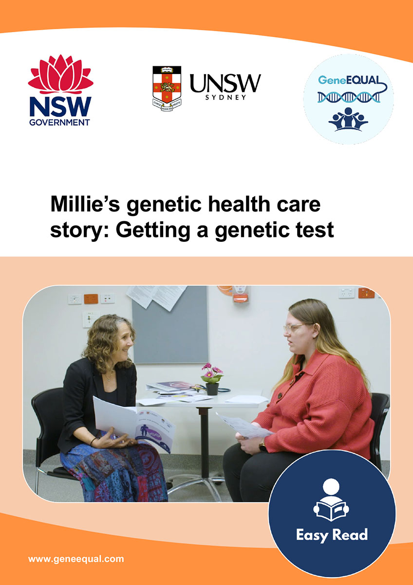 Cover of a booklet on Millie's journey