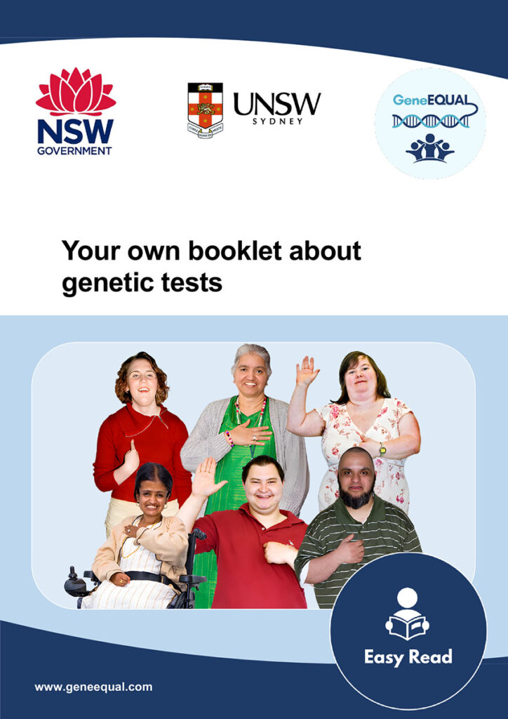 Booklet cover of the genetic testing decision aid tool