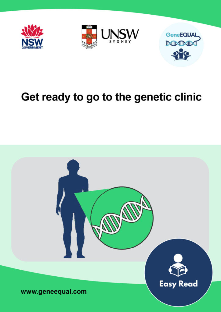 Cover of booklet 4, entitled Get Ready to Go to The Genetic Clinic