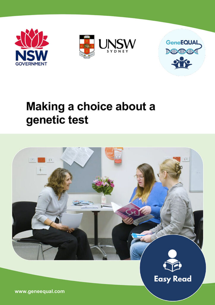 Booklet cover of Millie's genetic health care story: Making a choice about a genetic test