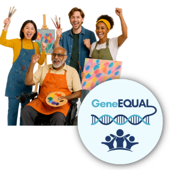 People with the GeneEQUAL logo